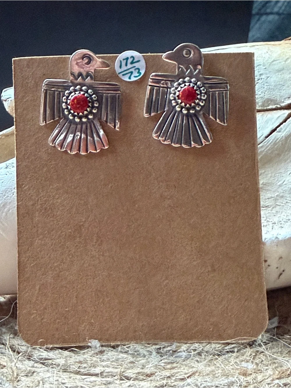 Sterling Silver Red Opal Stone Floral Statement Earrings